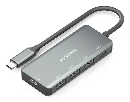 Adaptateur HUB Aisens USB-C vers USB-C et USB-A