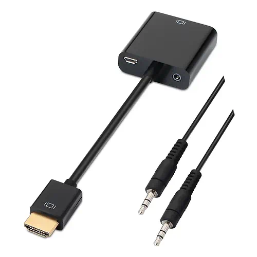 Adaptateur HDMI Mâle vers VGA Femelle et Jack 3.5 Aisens A122-0126