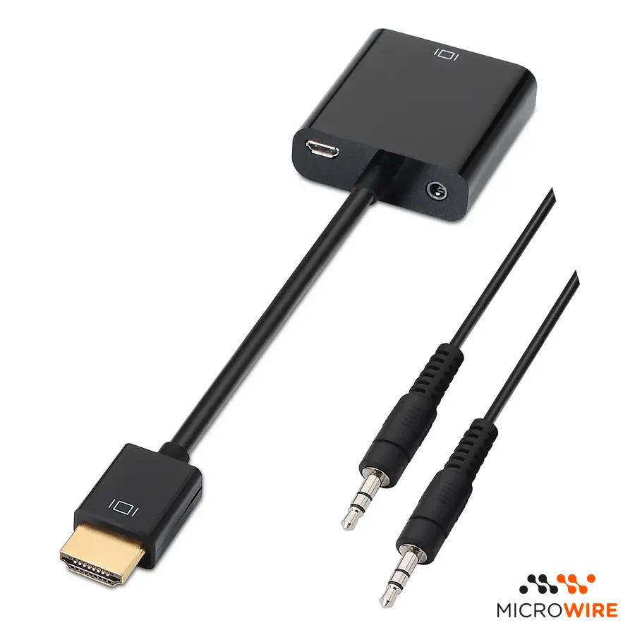 Adaptateur HDMI Mâle vers VGA Femelle et Jack 3.5 Aisens A122-0126