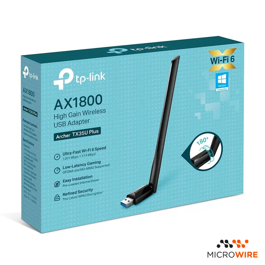 Adaptateur USB-A Wi-Fi AX1800 TP-Link Archer TX35U Plus
