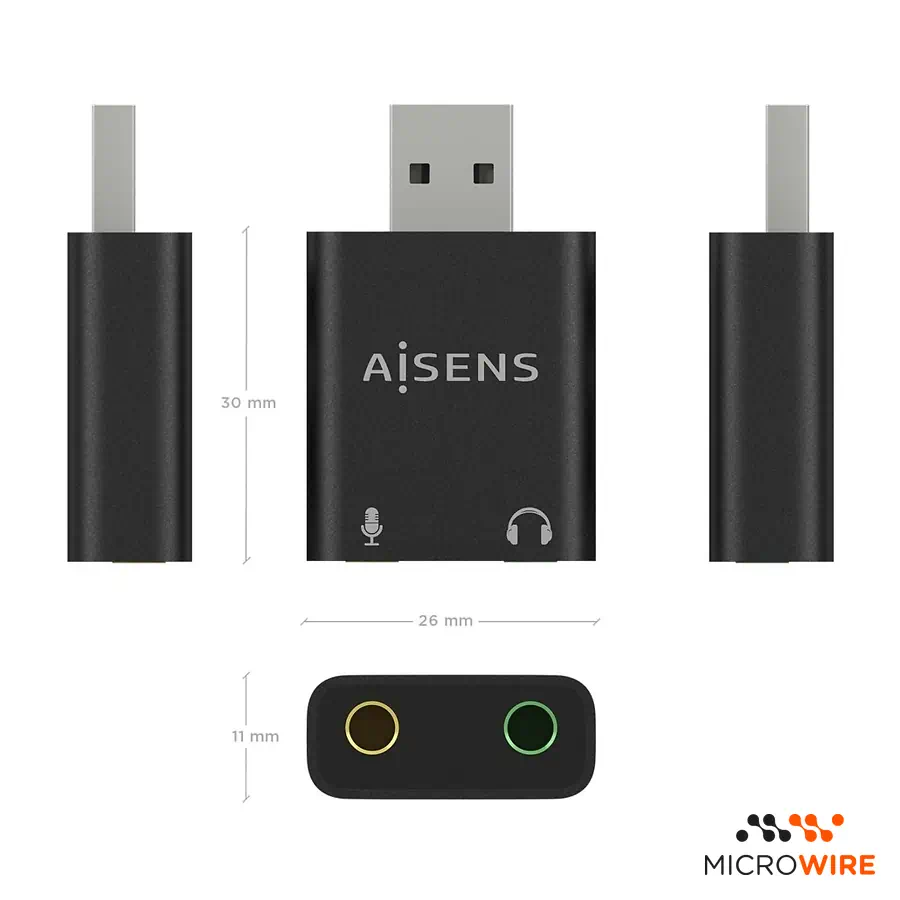 Adaptateur USB-A pour Audio Jack AISENS