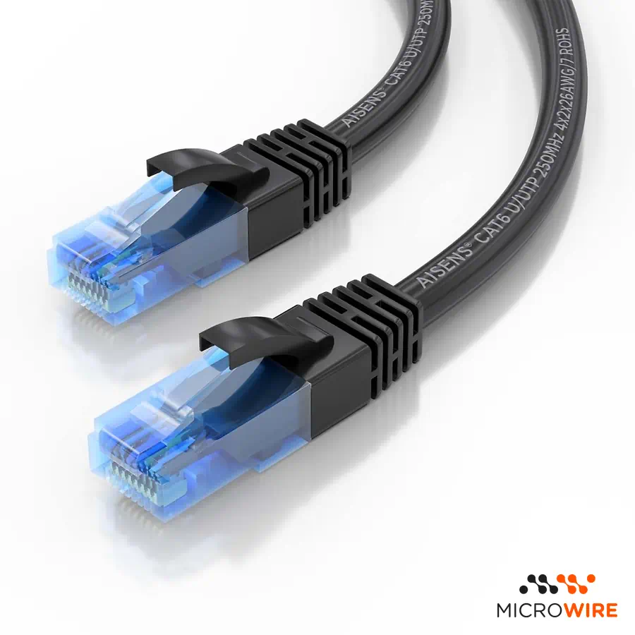 Aisens Câble Réseau Cat 6 UTP 50cm Noir