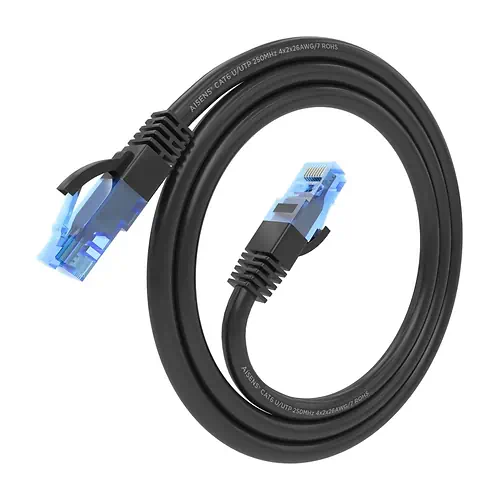 Aisens Câble Réseau Cat 6 UTP 50cm Noir