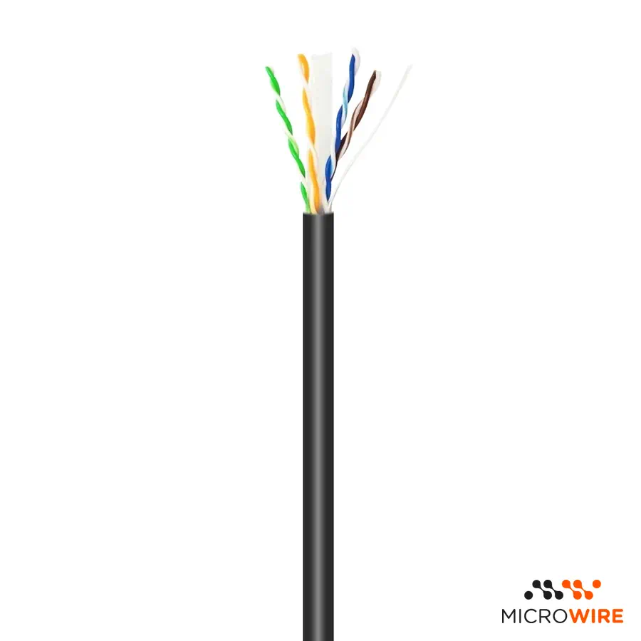 Aisens Cabo de Rede Exterior Impermeável Cat 6 UTP 100m Preto