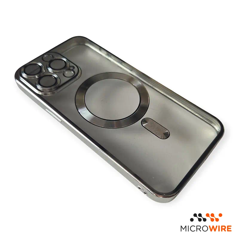 Capa Prata Transparente com Magsafe iPhone 15 Pro Max