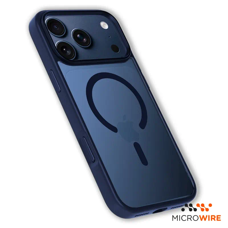 Capa Azul Transparente com MagSafe iPhone 17 Pro Max 18 Pro Max
