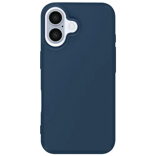 Coque en Silicone Simple Bleu Foncé iPhone 16