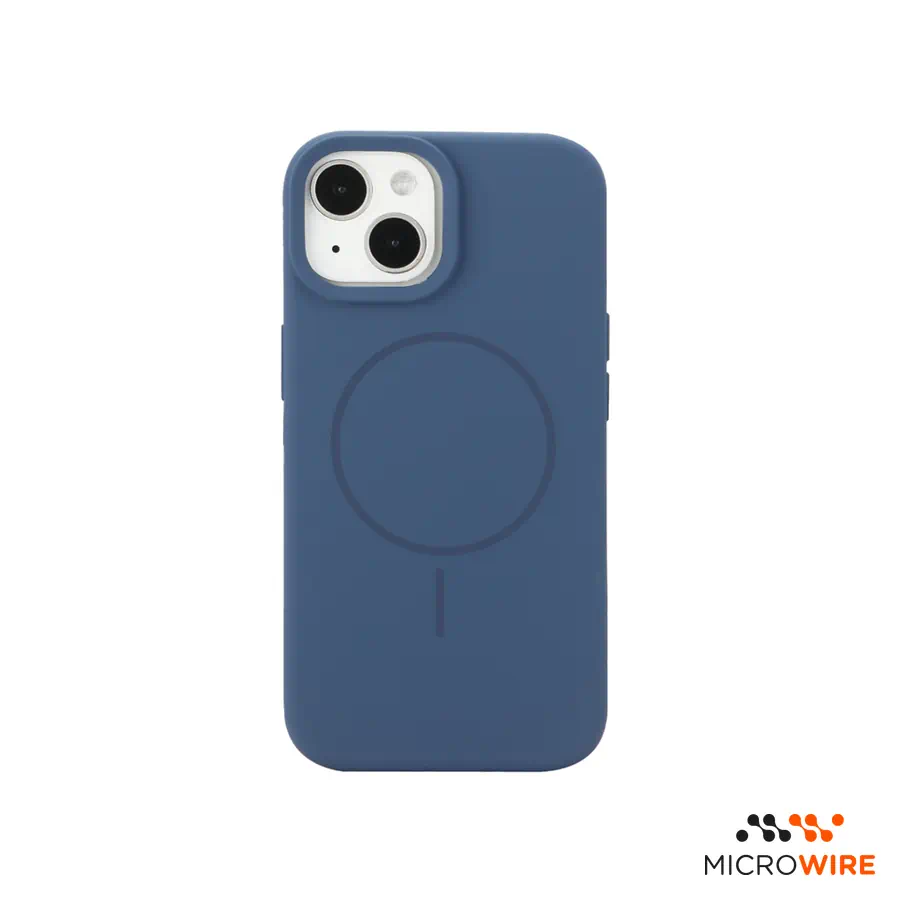 Blue iPhone 15 Pro Max Silicone Case with MagSafe
