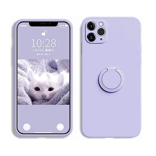 Coque en Silicone Lavande avec Anneau iPhone 12 Pro Max