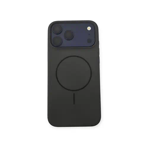 Black Silicone Case iPhone 17 Pro Max with MagSafe