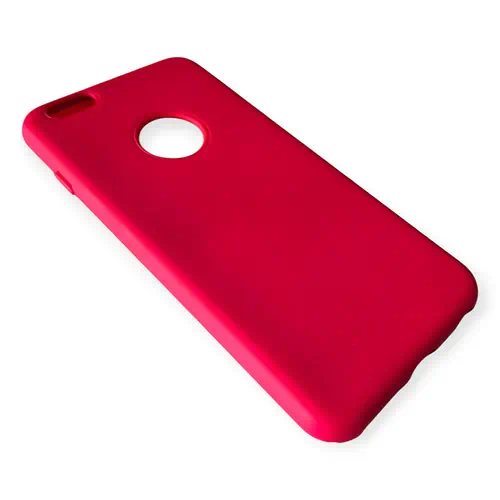 Coque en Silicone Rose avec Ouverture pour Logo iPhone 6 Plus