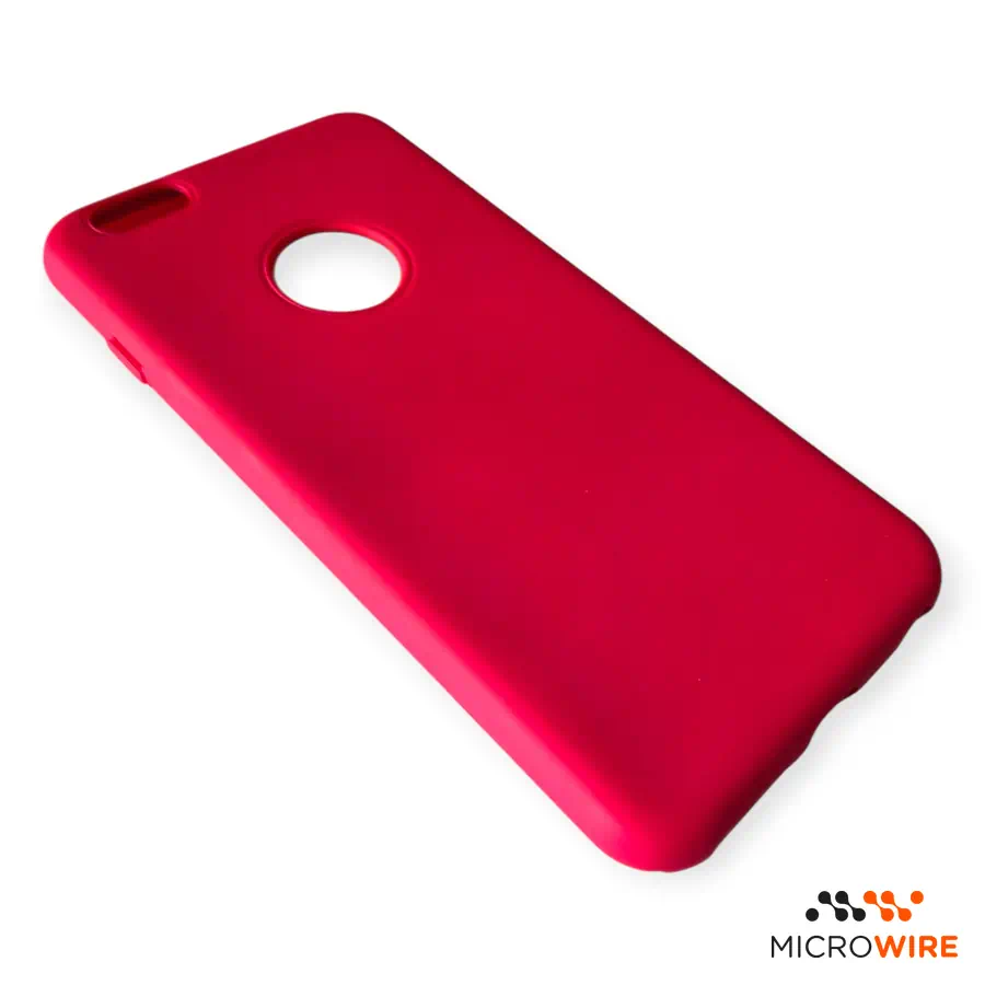 Coque en Silicone Rose avec Ouverture pour Logo iPhone 6 Plus