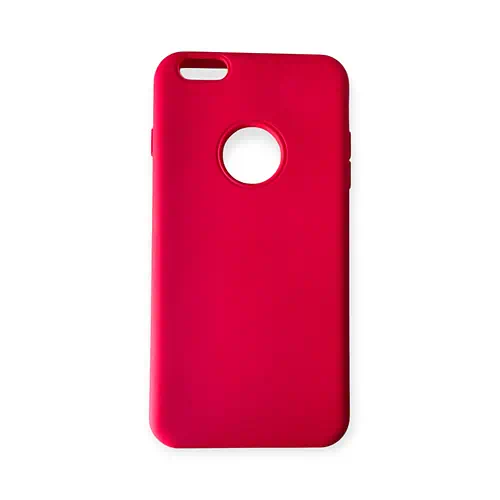Coque en Silicone Rose avec Ouverture pour Logo iPhone 6 Plus