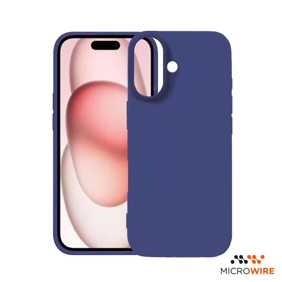 Coque en Silicone Simple Bleue iPhone 17