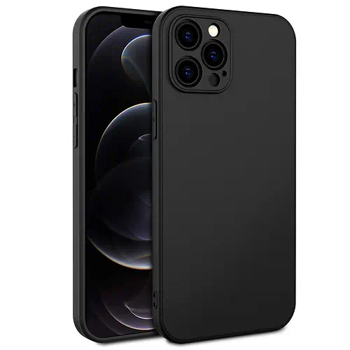 Coque en Silicone Simple Noire iPhone 12 Pro Max