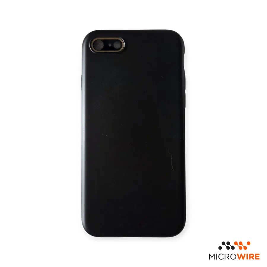 Silicone Case Simple Black with Lens Protector iPhone 7 8 SE