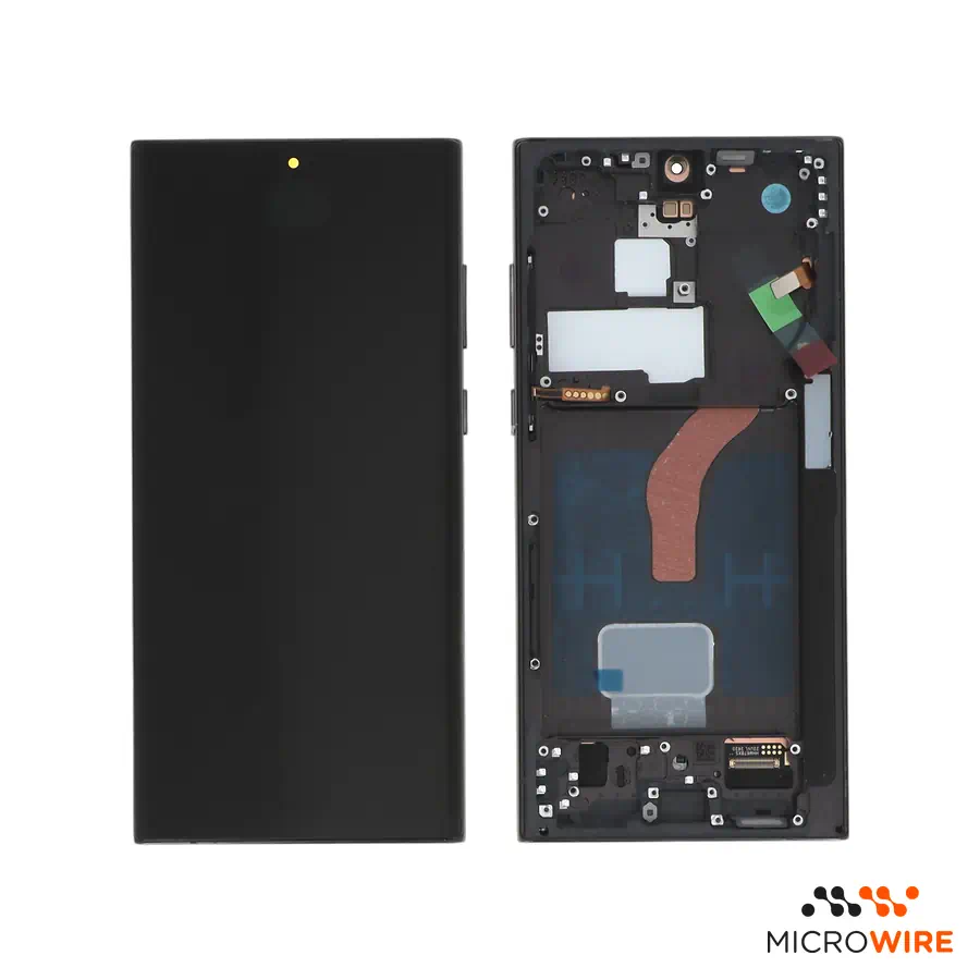 Ecrã Soft OLED com Frame Cinza Samsung Galaxy S22 Ultra
