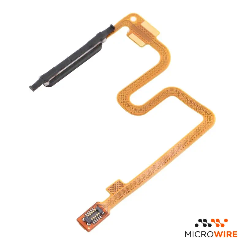 Flex Botão Power e Sensor de Impressão Digital Xiaomi Redmi Note 9 5G 9T 5G Preto