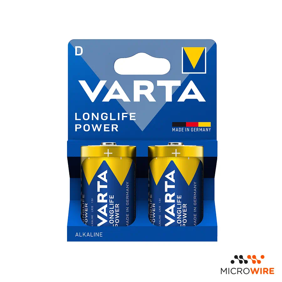 Kit 2 Pilhas Alcalinas D Longlife Power VARTA