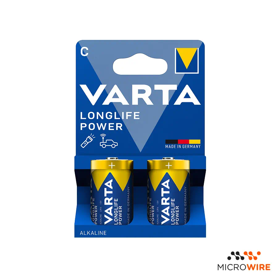 Kit 2 C Alkaline Batteries Longlife Power VARTA 1.5V LR14