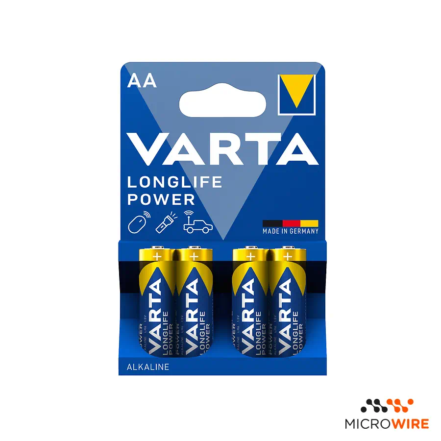 Kit 4 AA Alkaline Batteries Longlife Power VARTA LR6