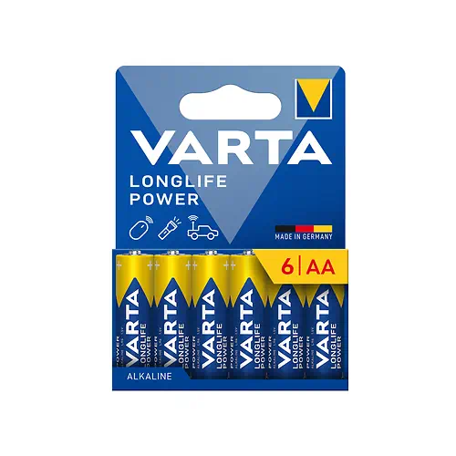 Kit 6 Pilhas Alcalinas AA Longlife Power VARTA