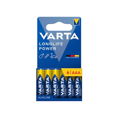 Kit 6 Pilhas Alcalinas AAA Longlife Power VARTA