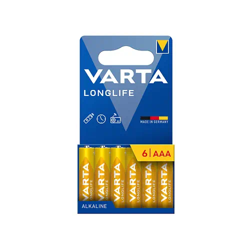 Kit 6 Pilhas Alcalinas AAA Longlife VARTA