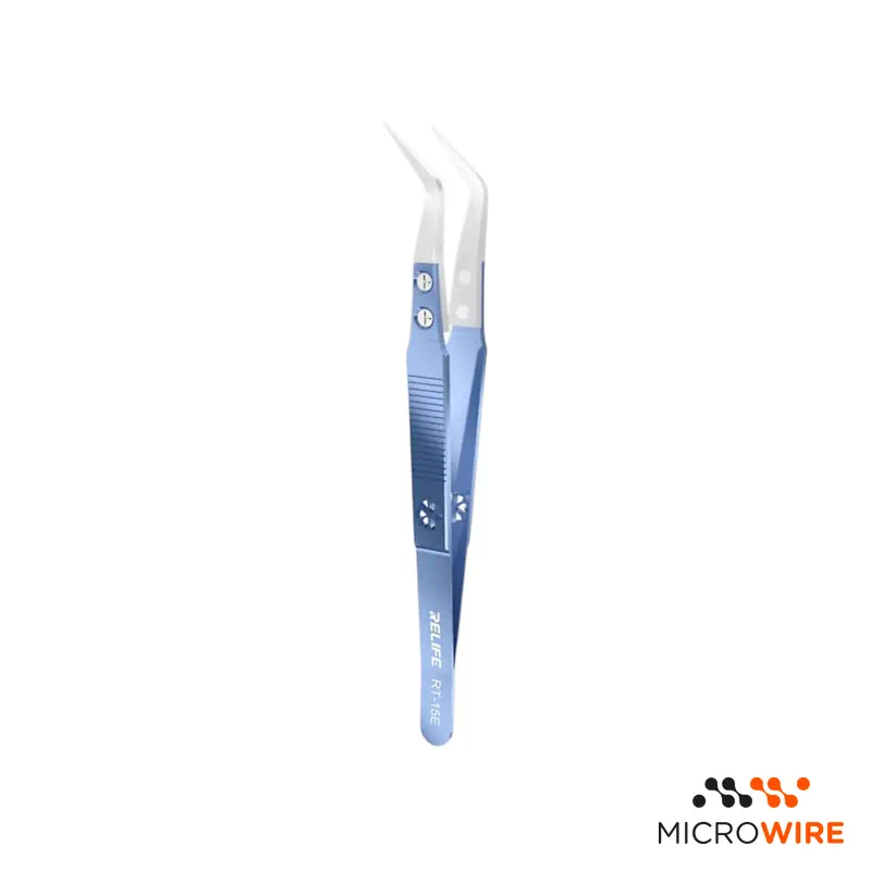 Precision Tweezers with Curved Ceramic Tips RT-15E