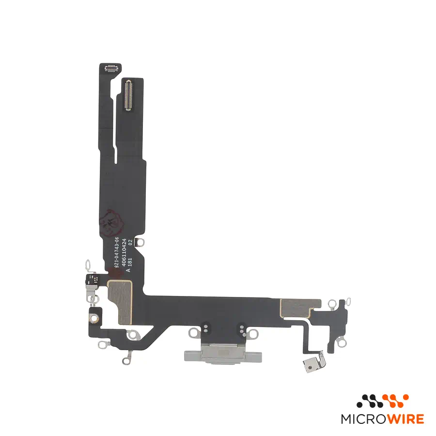 Connecteur de Charge iPhone 16 Titane Blanc