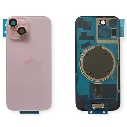 Cache Arrière iPhone 15 Rose Avec Lentilles