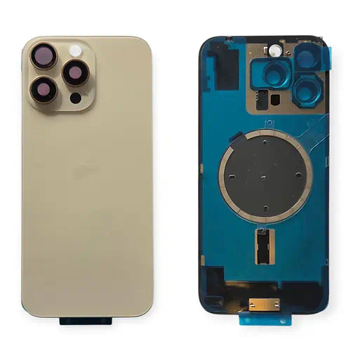 Tapa Trasera iPhone 16 Pro Max Dorado Con Lentes