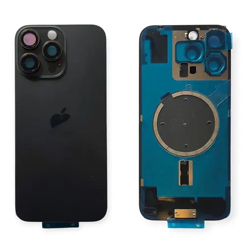 Cache Arrière iPhone 16 Pro Max Noir Avec Lentilles