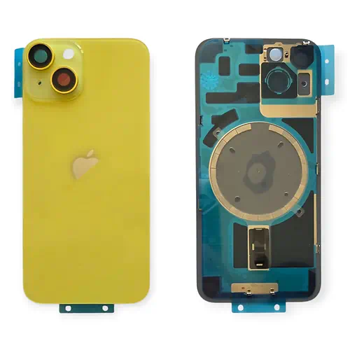 Cache Arrière iPhone 14 Jaune Avec Lentilles