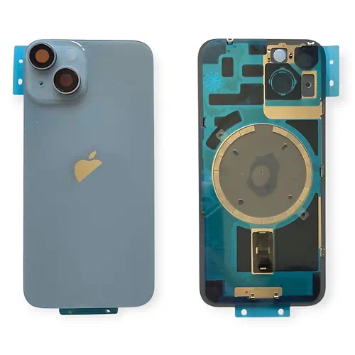 Cache Arrière iPhone 14 Bleu Avec Lentilles