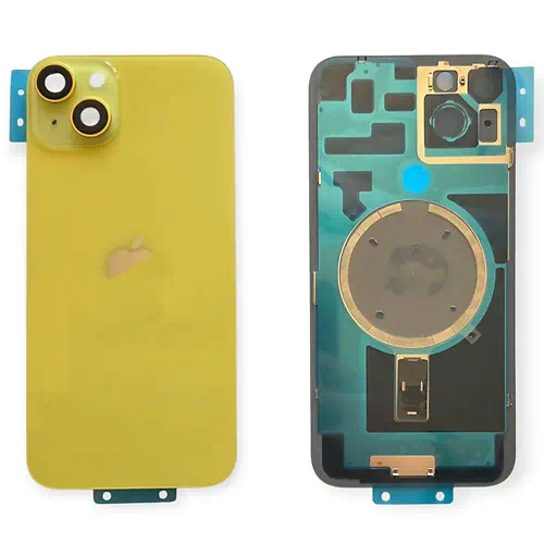 Cache Arrière iPhone 14 Plus Jaune Avec Lentilles