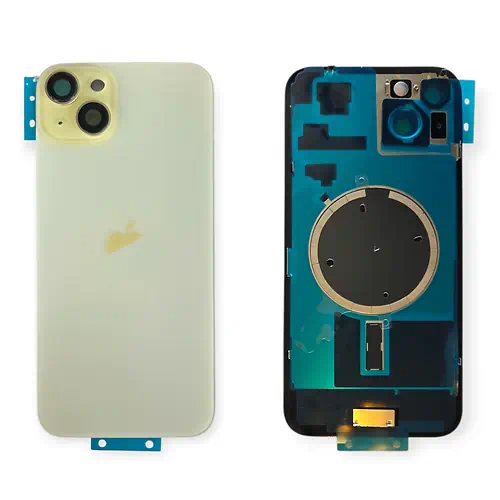 Cache Arrière iPhone 15 Plus Jaune Avec Lentilles