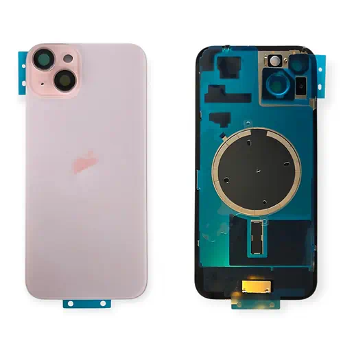Cache Arrière iPhone 15 Plus Rose Avec Lentilles
