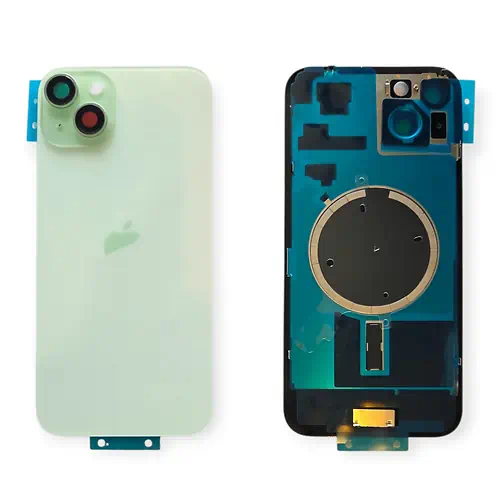 Cache Arrière iPhone 15 Plus Vert Avec Lentilles