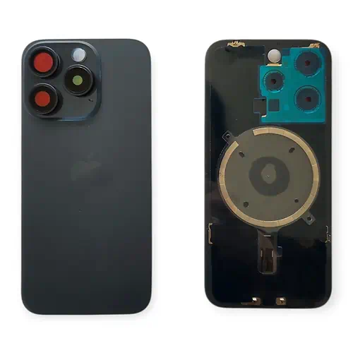 Cache Arrière iPhone 15 Pro Bleu avec Lentilles
