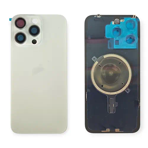 Cache Arrière iPhone 15 Pro Max Blanc Avec Lentilles