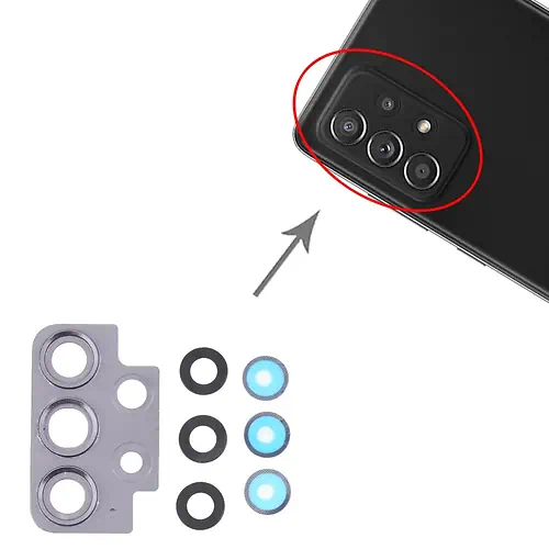 Rear Camera Lens and Frame Samsung Galaxy A52S Grey