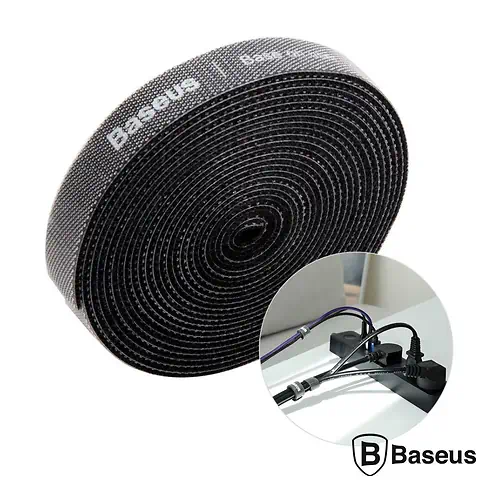 Baseus Organisateur de Câbles Velcro 3m Noir