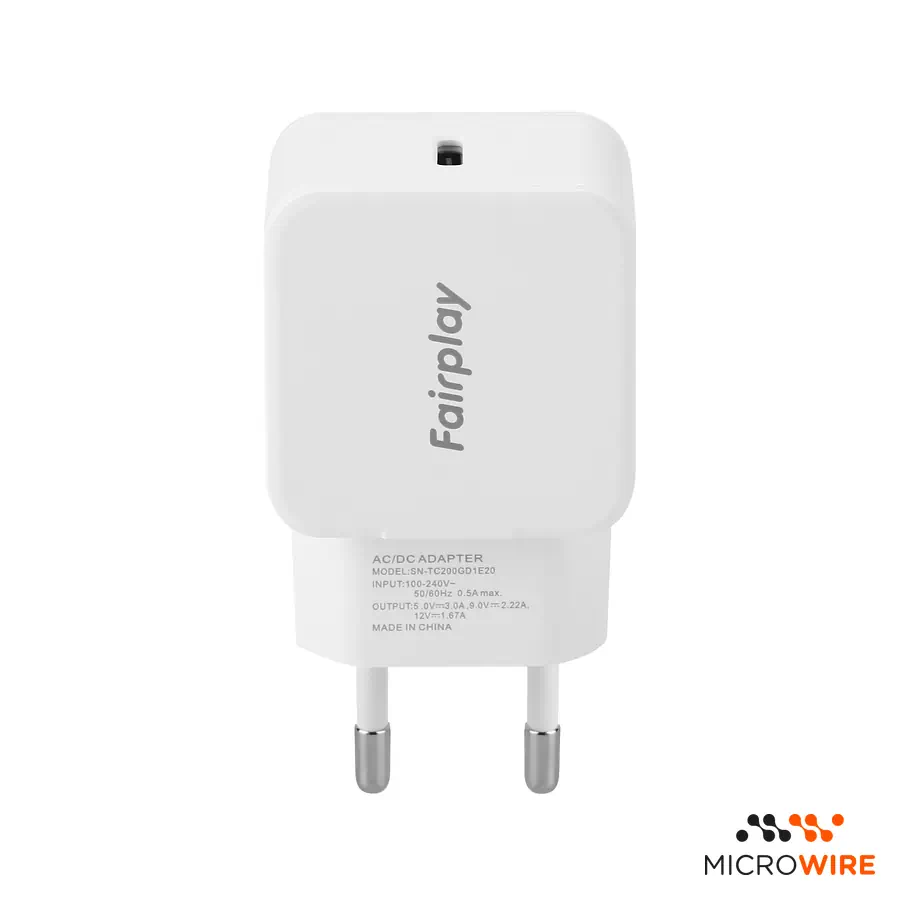 20W White USB Type-C Power Adapter