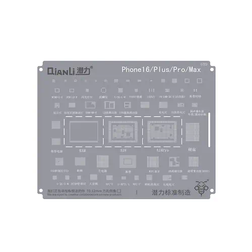 Pochoir Reballing Haute Qualité iPhone 16 16 Plus 16 Pro et Max
