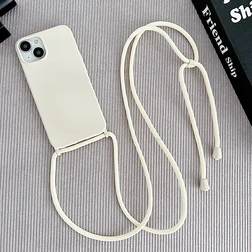 Coque Beige avec Cordon pour iPhone 13