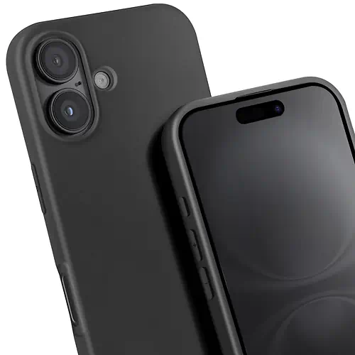 Coque en Silicone Simple Noire iPhone 16