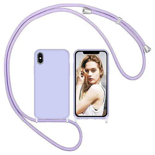 Coque Violette avec Cordon iPhone XS Max