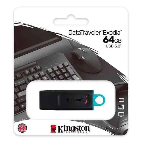 Kingston DataTraveler Exodia 64 Go USB 3.2 Noir