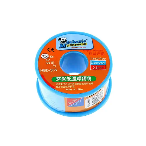 Bobine de Fil à Souder Basse Température Mechanic 0.8mm 100gr